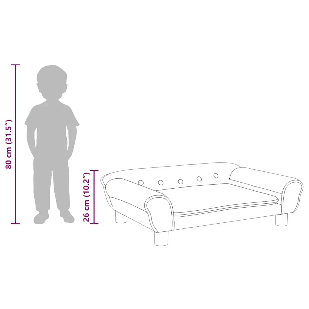Kids Sofa Velvet Light Grey Padded Furniture Lounger Seat Pine Wood Frame