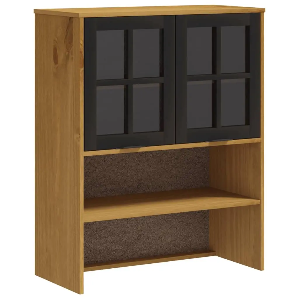 Highboard Storage Cabinet Solid Pine Wood 80W x 40D x 180H cm Brown