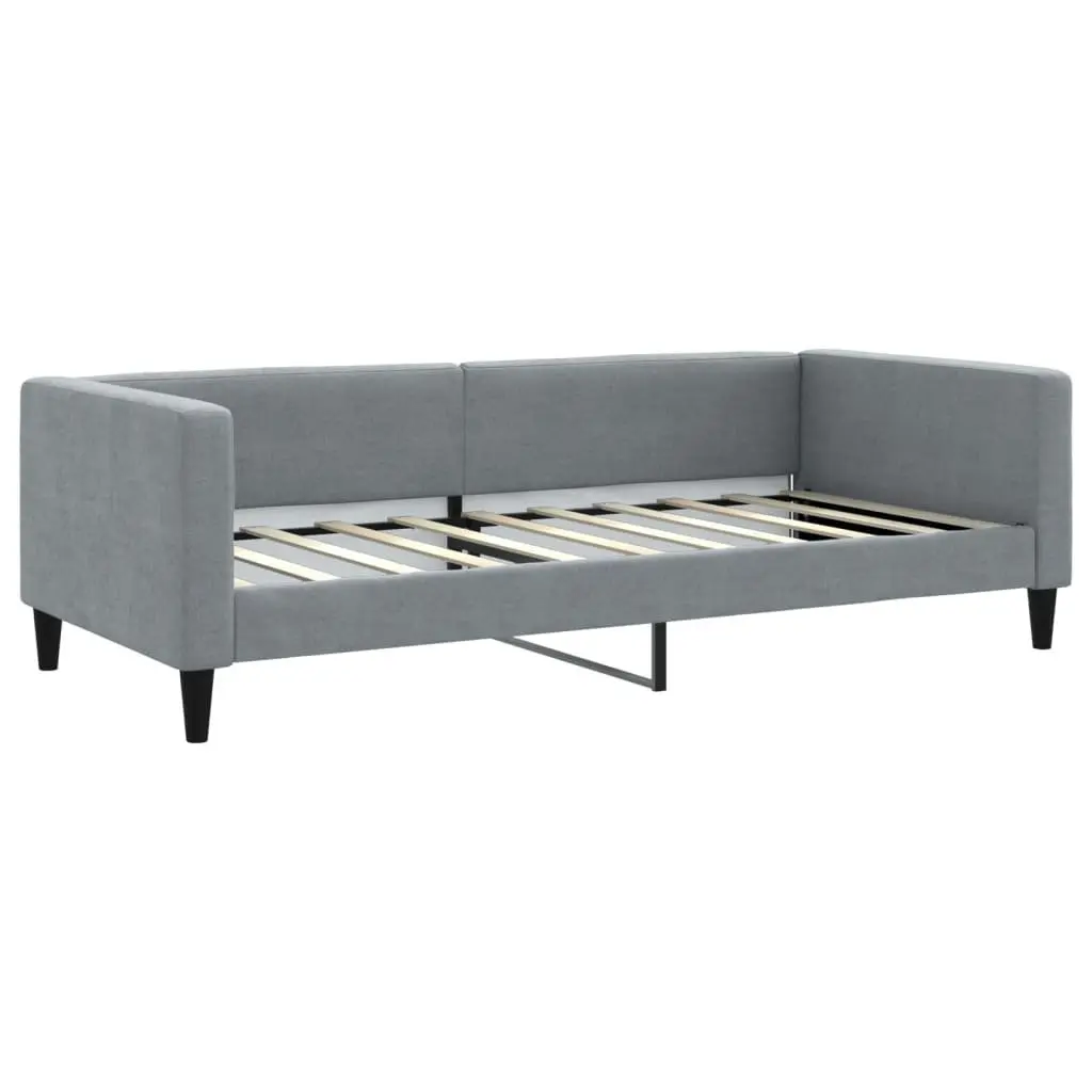 Daybed with Trundle Fabric Grey 90x190 cm