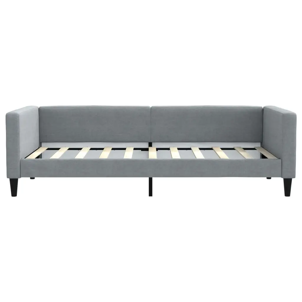 Daybed with Trundle Fabric Grey 90x190 cm