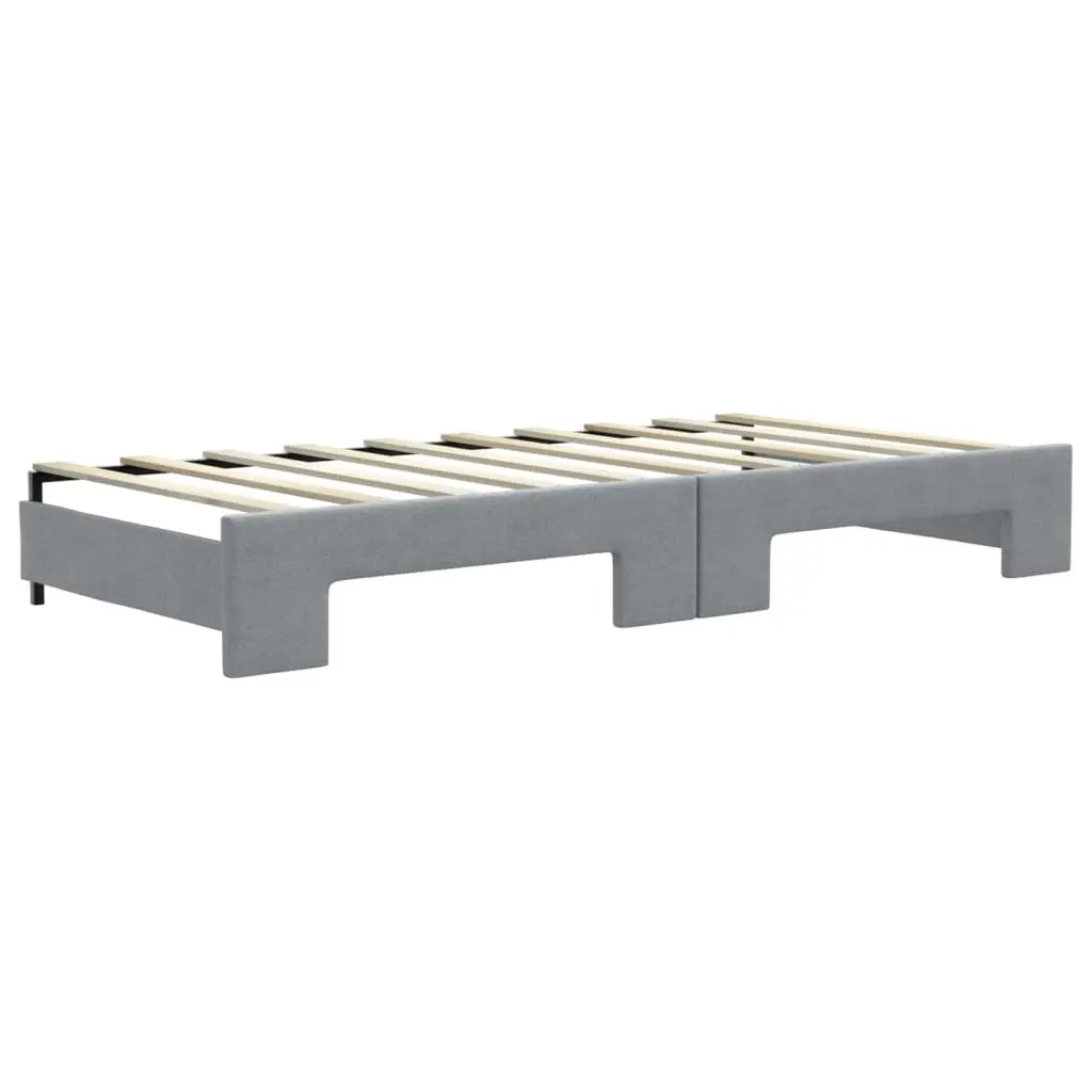 Daybed with Trundle Fabric Grey 90x190 cm