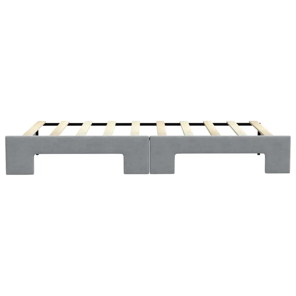 Daybed with Trundle Fabric Grey 90x190 cm