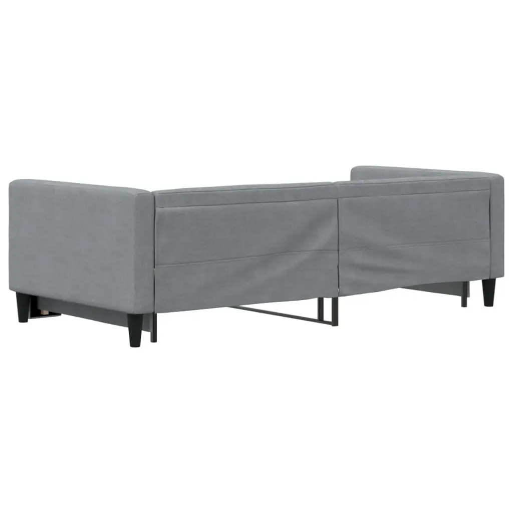Daybed with Trundle Fabric Grey 90x190 cm