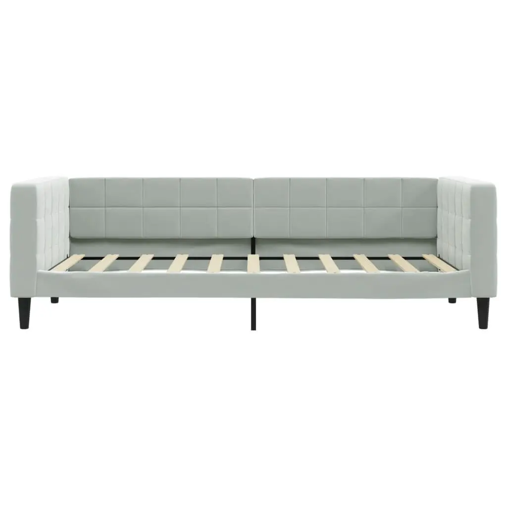 Daybed Velvet 90x190 cm Grey with Trundle and Storage Drawers