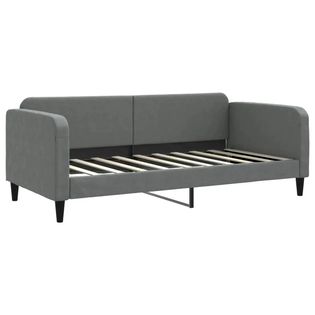 Grey Daybed with Trundle Sofa Bed Frame 90x190 cm