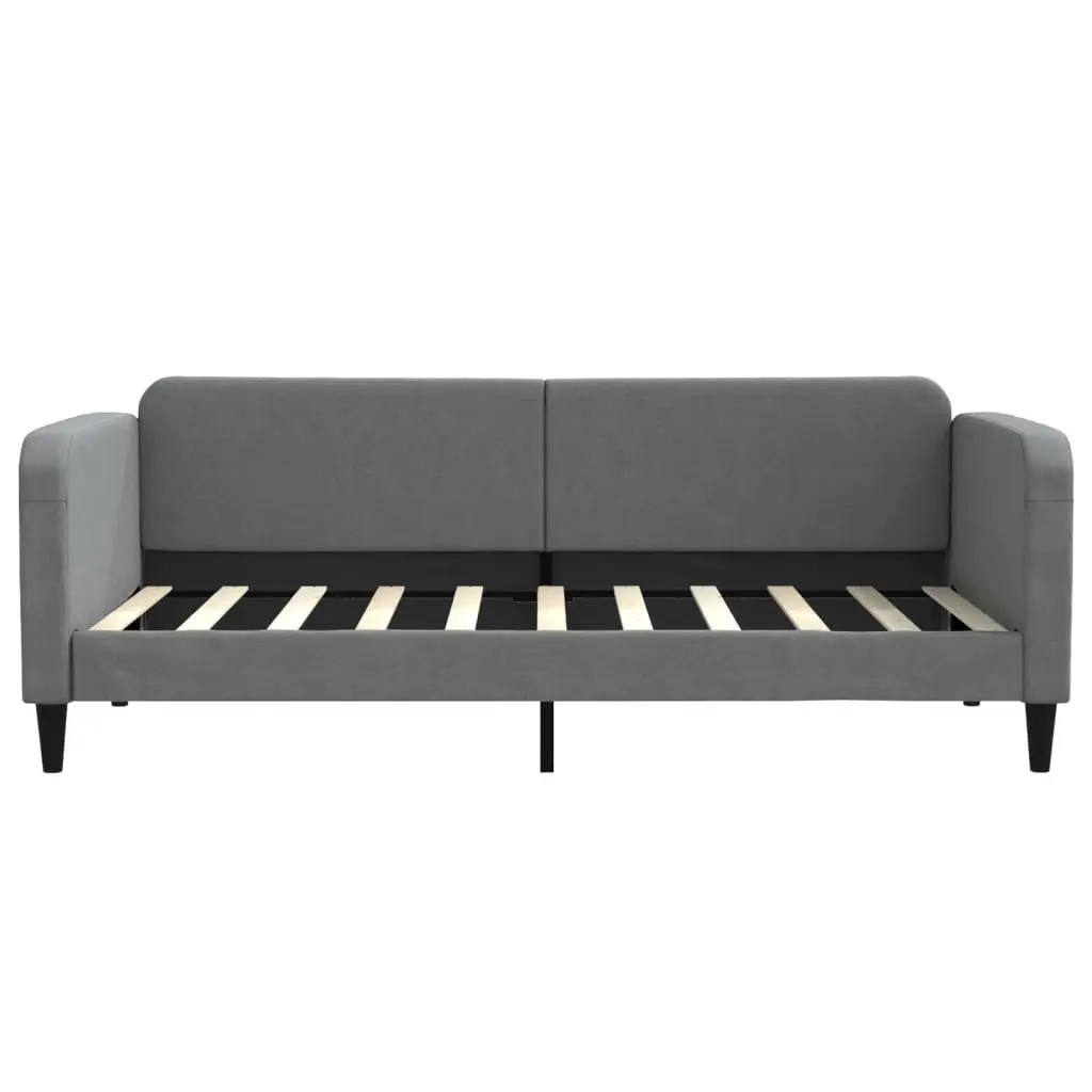 Grey Daybed with Trundle Sofa Bed Frame 90x190 cm