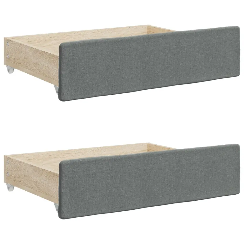 Grey Sofa Bed with Trundle and Storage Drawers