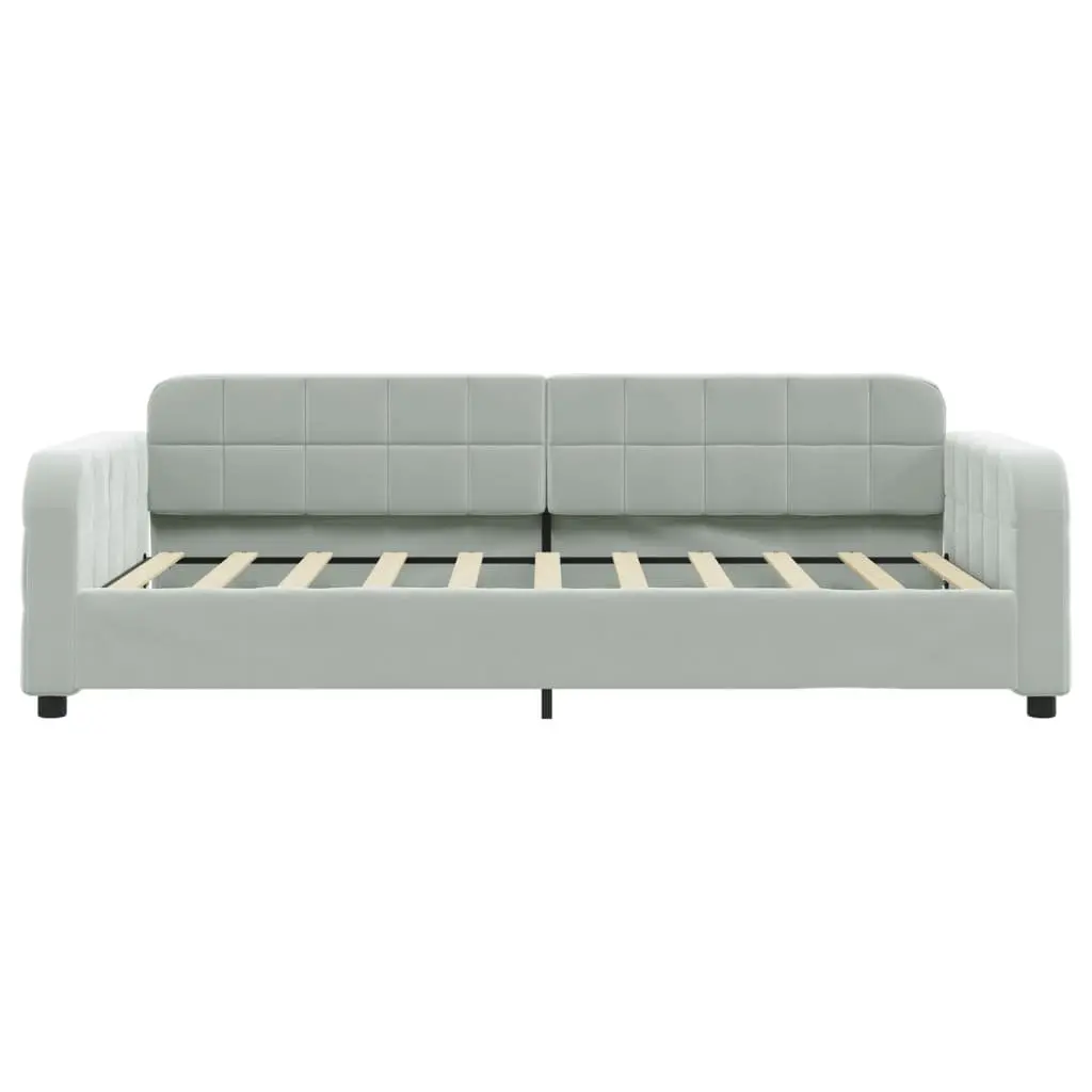 Daybed Velvet Grey 90x190 cm Wooden and Metal Frame
