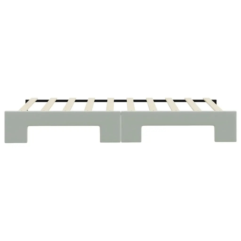 Daybed Velvet Grey 90x190 cm Wooden and Metal Frame