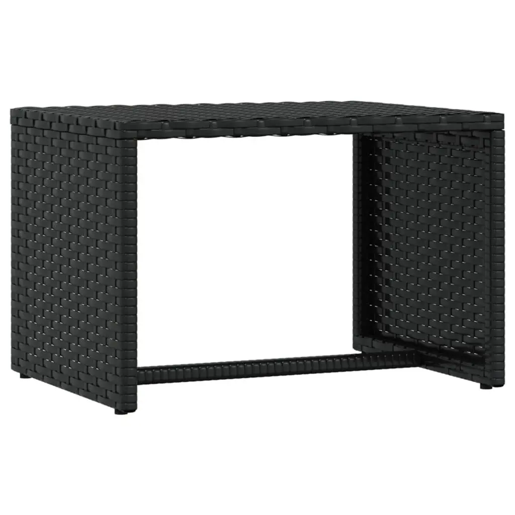 Black Poly Rattan Sun Loungers with Adjustable Table