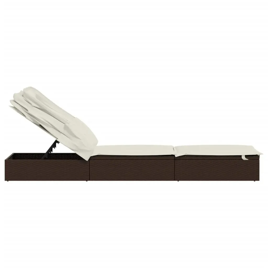 Sun Lounger with Adjustable Foldable Roof