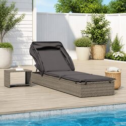 Durable Sun Lounger with Adjustable Foldable Roof