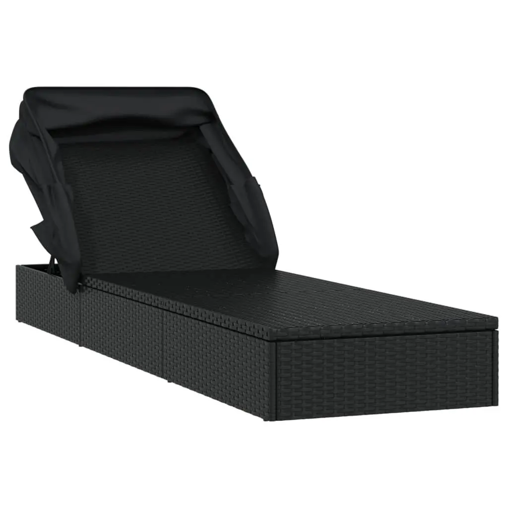 Sun Lounger with Adjustable Foldable Roof