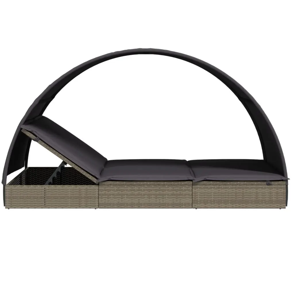 2-Person Sun Lounger Daybed with Round Roof