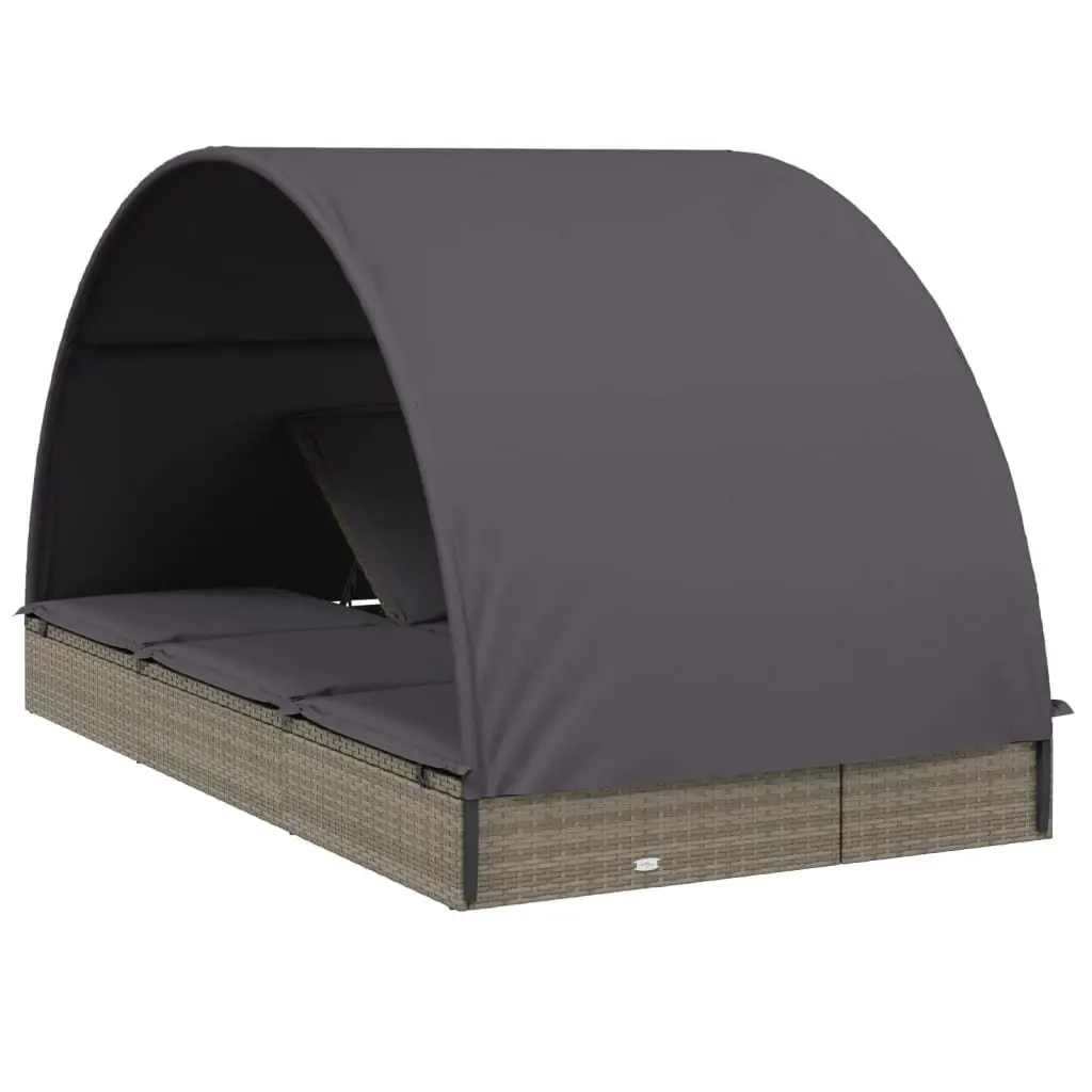 2-Person Sun Lounger Daybed with Round Roof