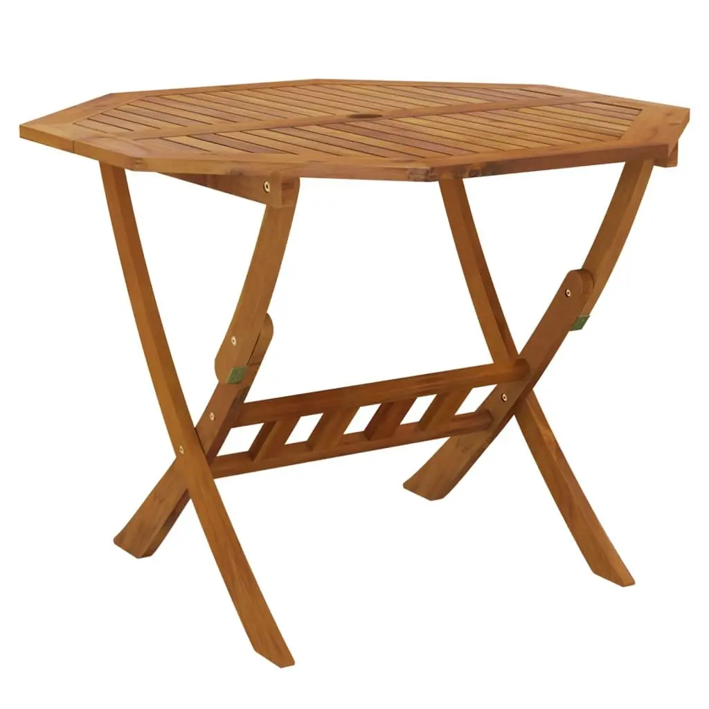 Folding Garden Table Solid Acacia Wood 90x75cm Brown
