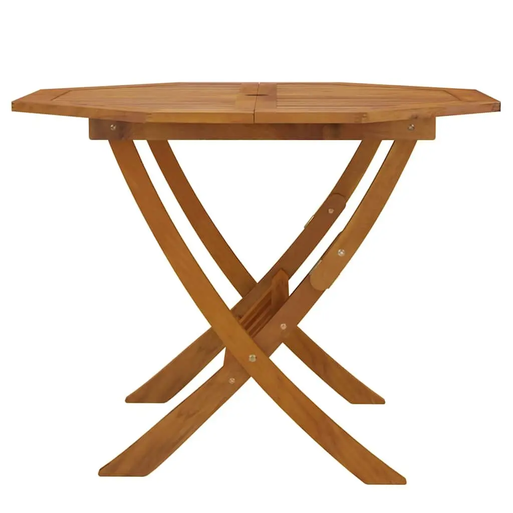 Folding Garden Table Solid Acacia Wood 90x75cm Brown