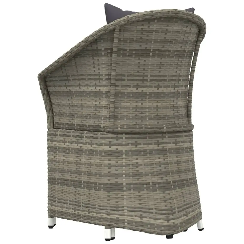 Grey Poly Rattan 2-Piece Garden Lounge Set