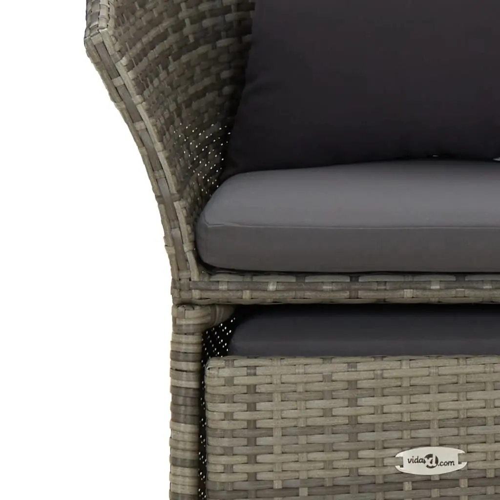 Grey Poly Rattan 2-Piece Garden Lounge Set