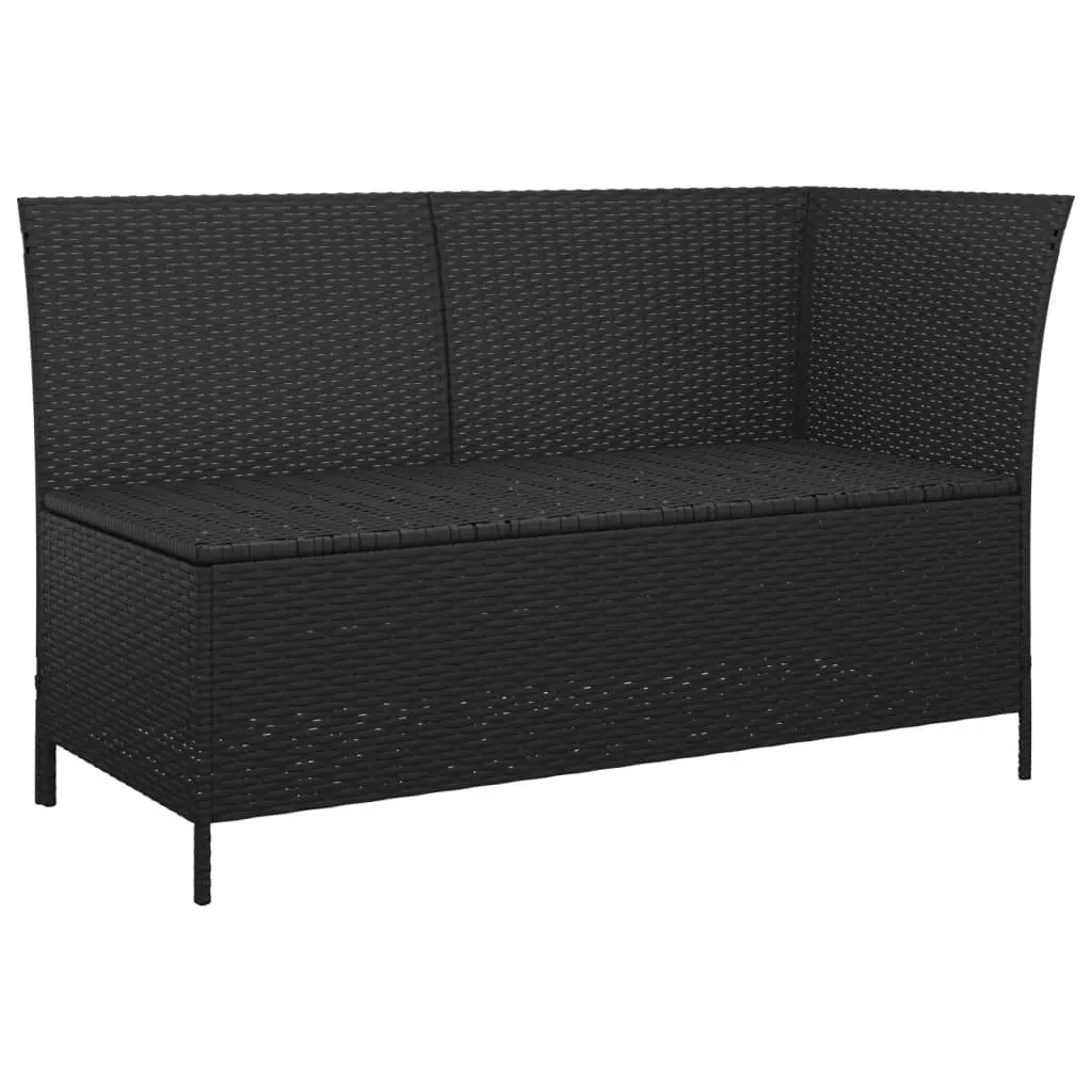 Black Poly Rattan 4 Piece Garden Lounge Set with Cushions