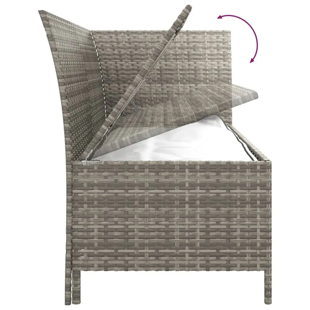 Garden Lounge Set Poly Rattan 3 Piece Grey Outdoor Furniture with Cushions