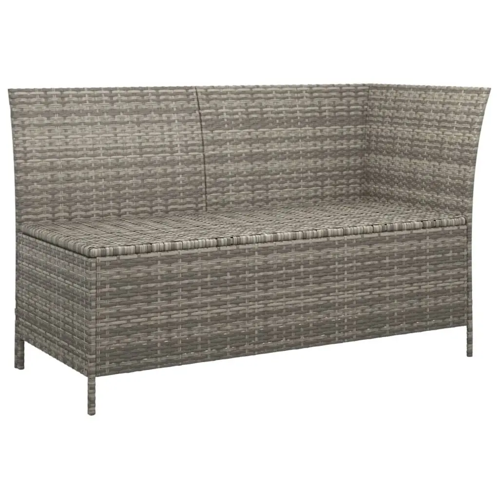 Garden Lounge Set Poly Rattan 3 Piece Grey Outdoor Furniture with Cushions
