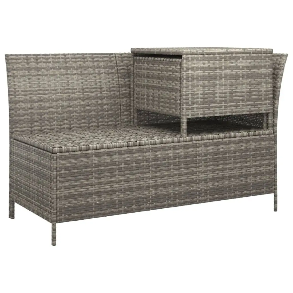 Garden Lounge Set Poly Rattan 3 Piece Grey Outdoor Furniture with Cushions