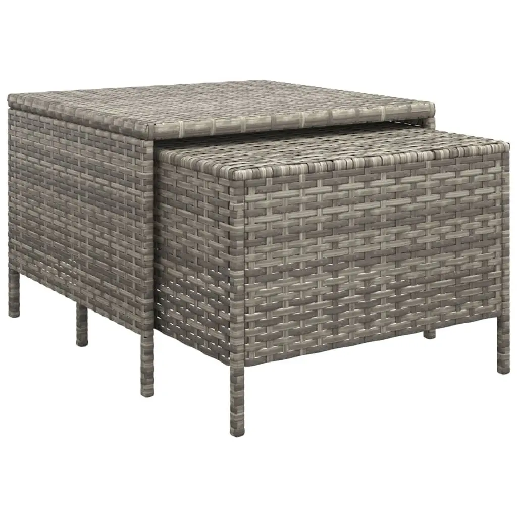 Garden Lounge Set Poly Rattan 3 Piece Grey Outdoor Furniture with Cushions