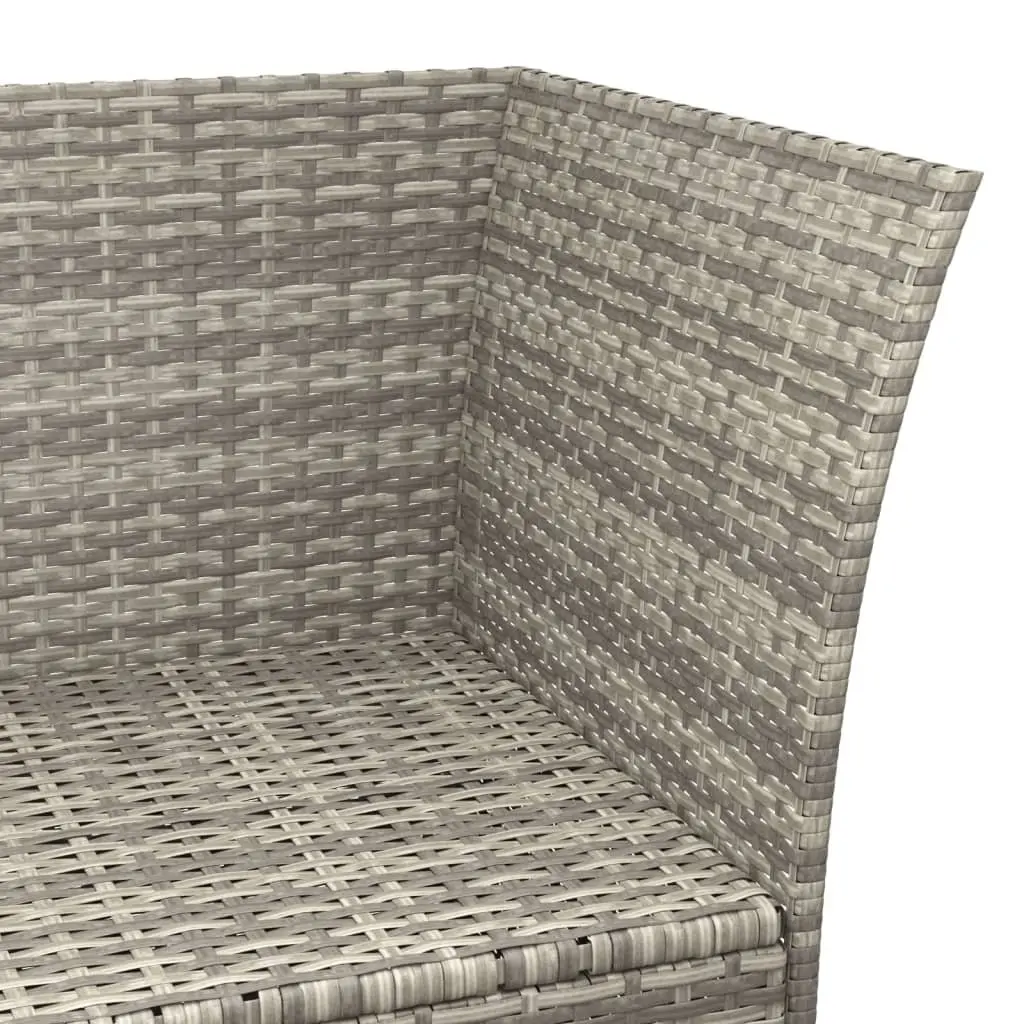 Garden Lounge Set Poly Rattan 3 Piece Grey Outdoor Furniture with Cushions