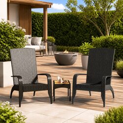 Black Outdoor Adirondack Chair for Relaxation and Support