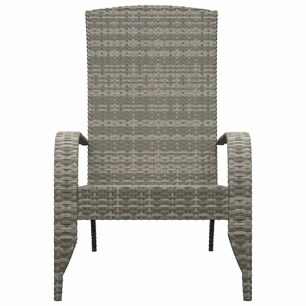 Adirondack Chair Poly Rattan Grey Outdoor Garden Patio Seating Lounger