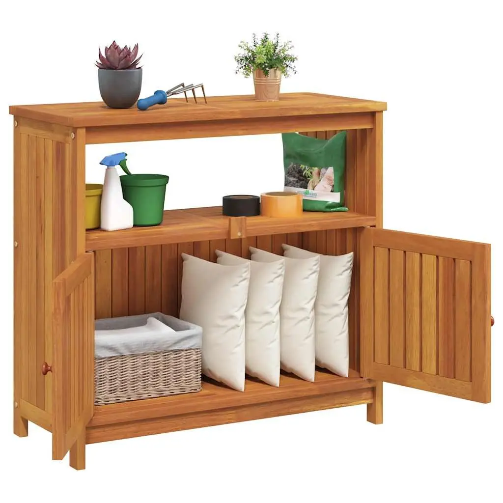 Garden Console Table Solid Acacia Wood 80x35x75cm Brown