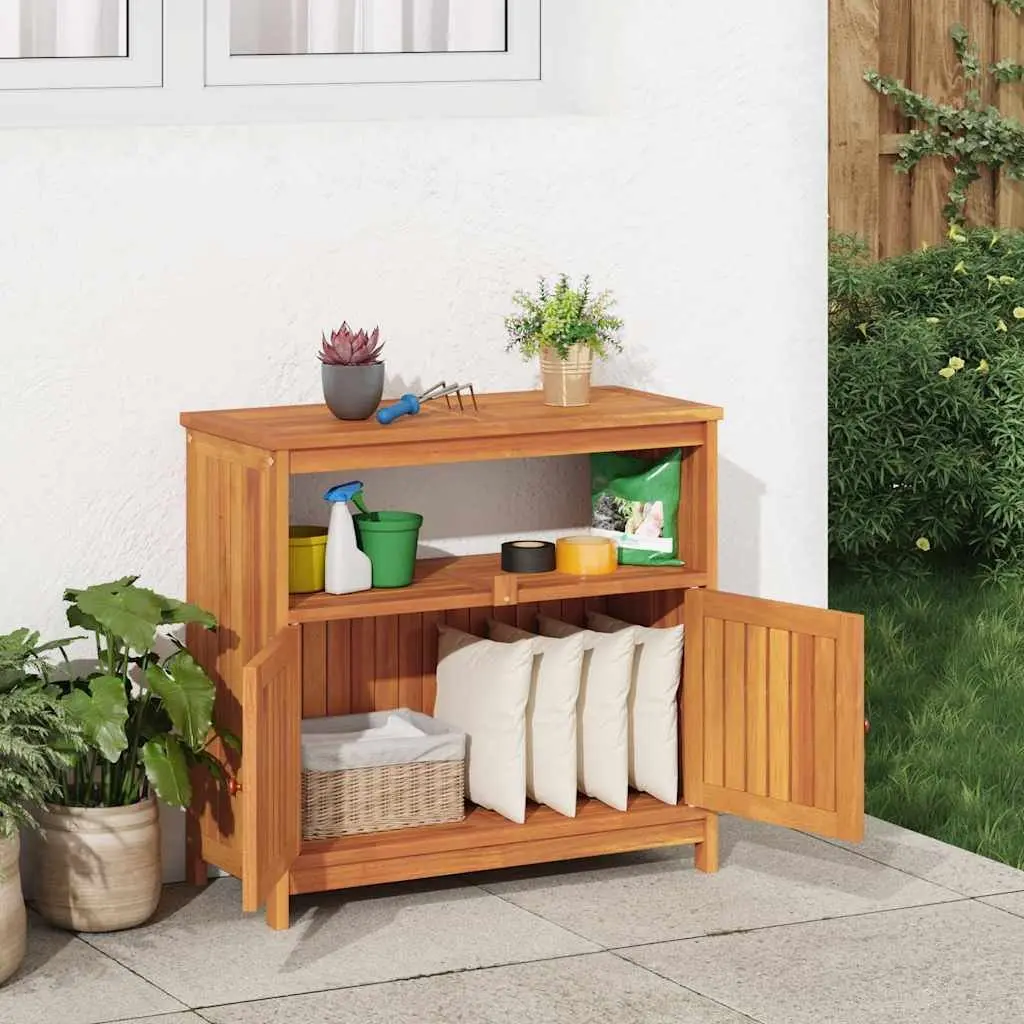 Garden Console Table Solid Acacia Wood 80x35x75cm Brown