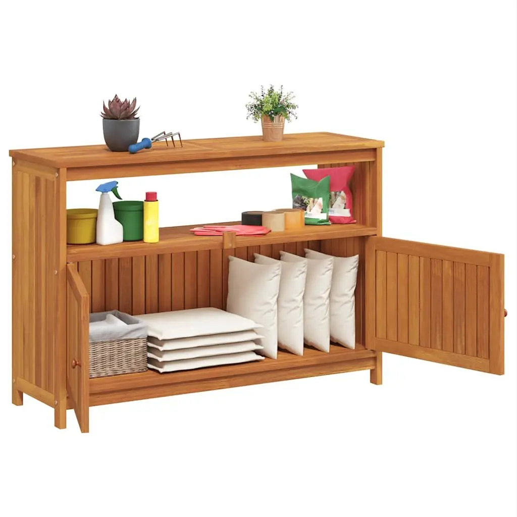 Outdoor Storage Console Table in Solid Acacia Wood