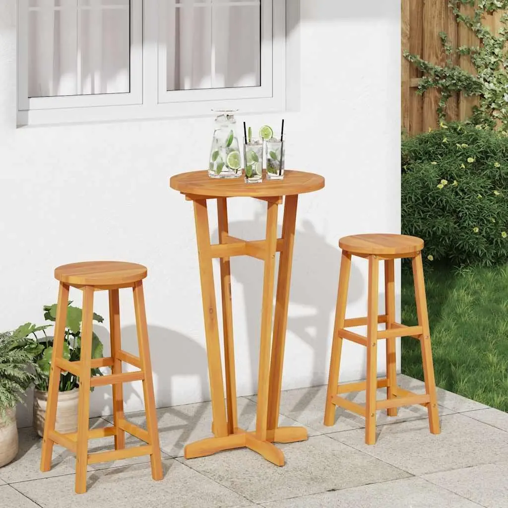 Garden Bar Table Ø60x105cm Outdoor Bistro High Top Cocktail Furniture Brown