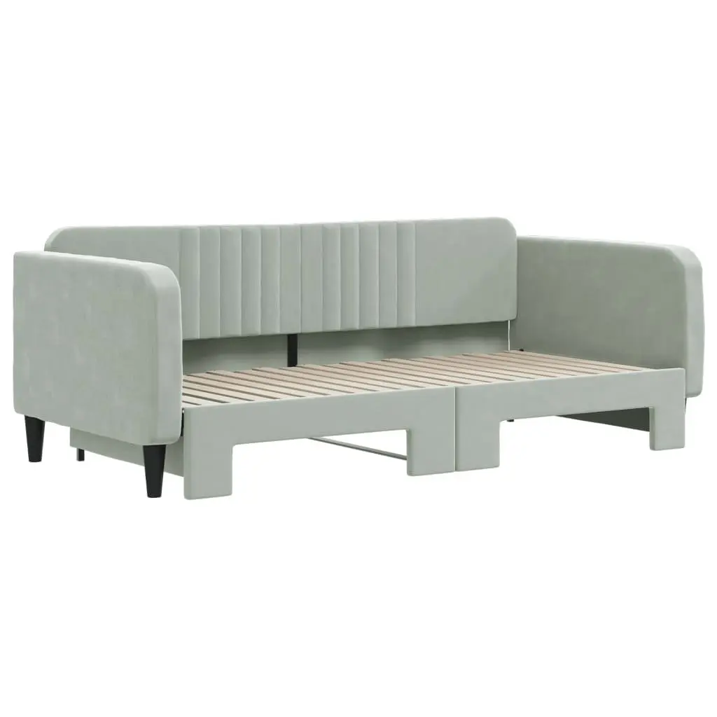 Grey Daybed with Trundle for Space-Saving Comfort