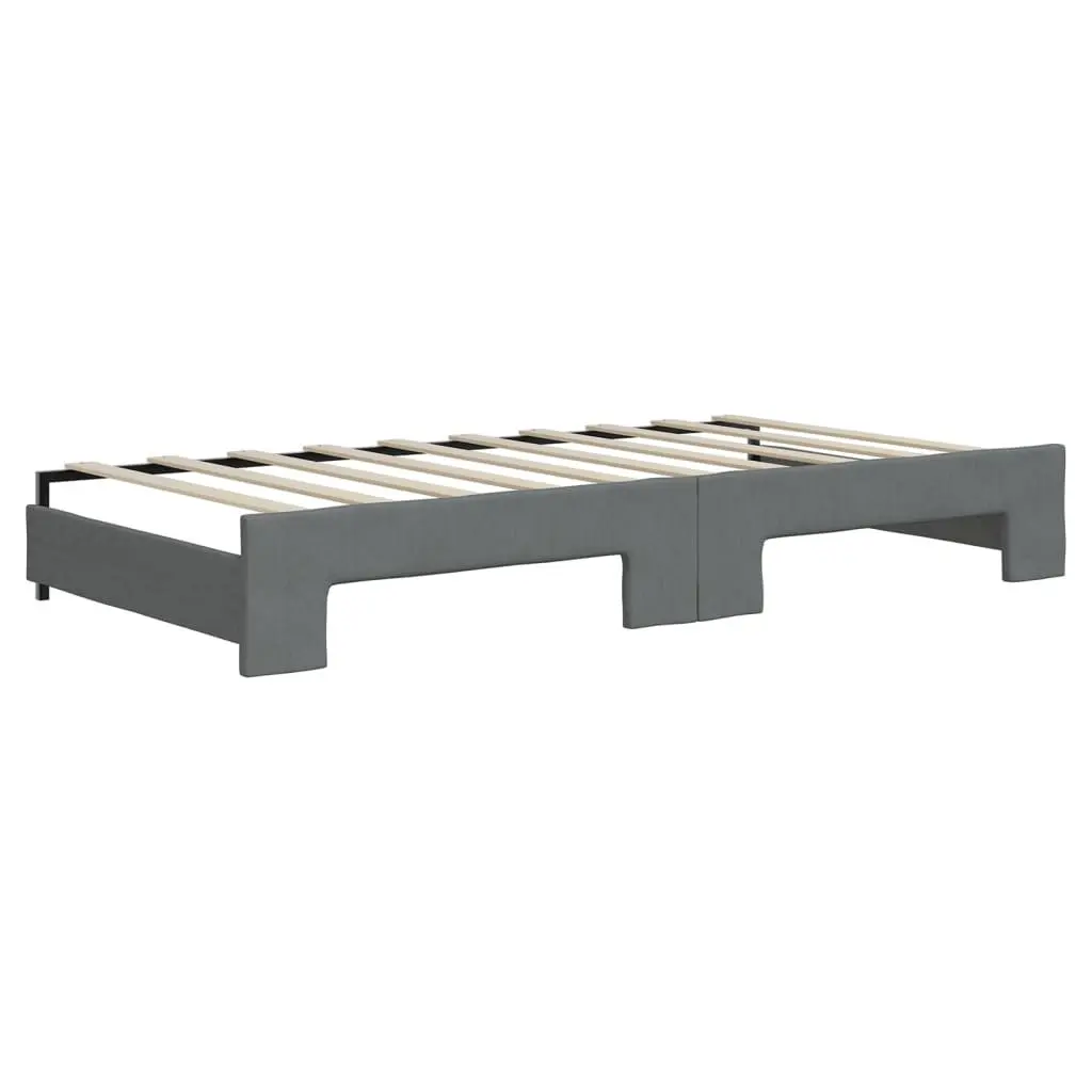 Grey Daybed with Trundle Sofa Bed 90x190 cm