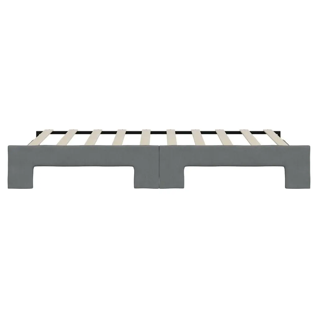 Grey Daybed with Trundle Sofa Bed 90x190 cm
