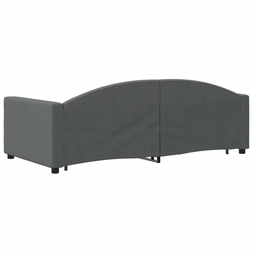 Grey Daybed with Trundle Sofa Bed 90x190 cm
