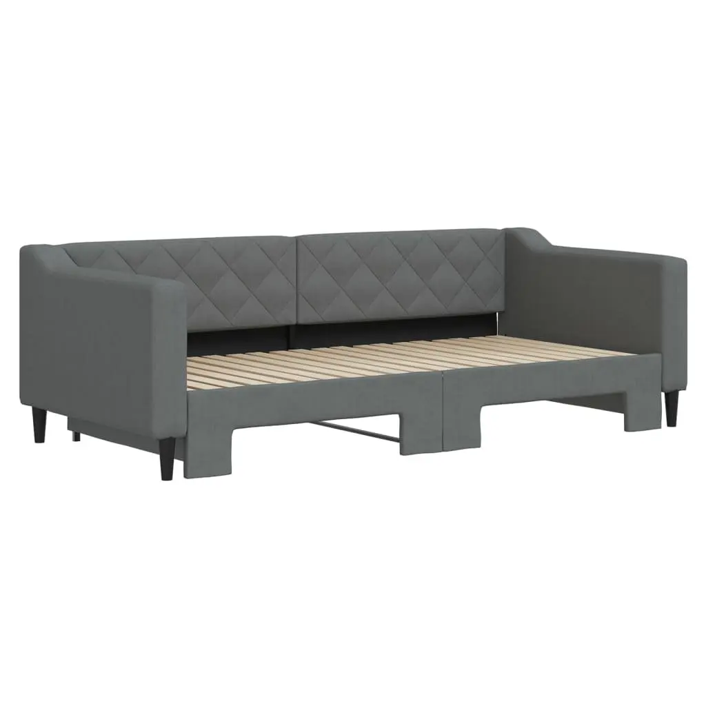 Grey Daybed with Trundle Sofa Bed, 90x190cm