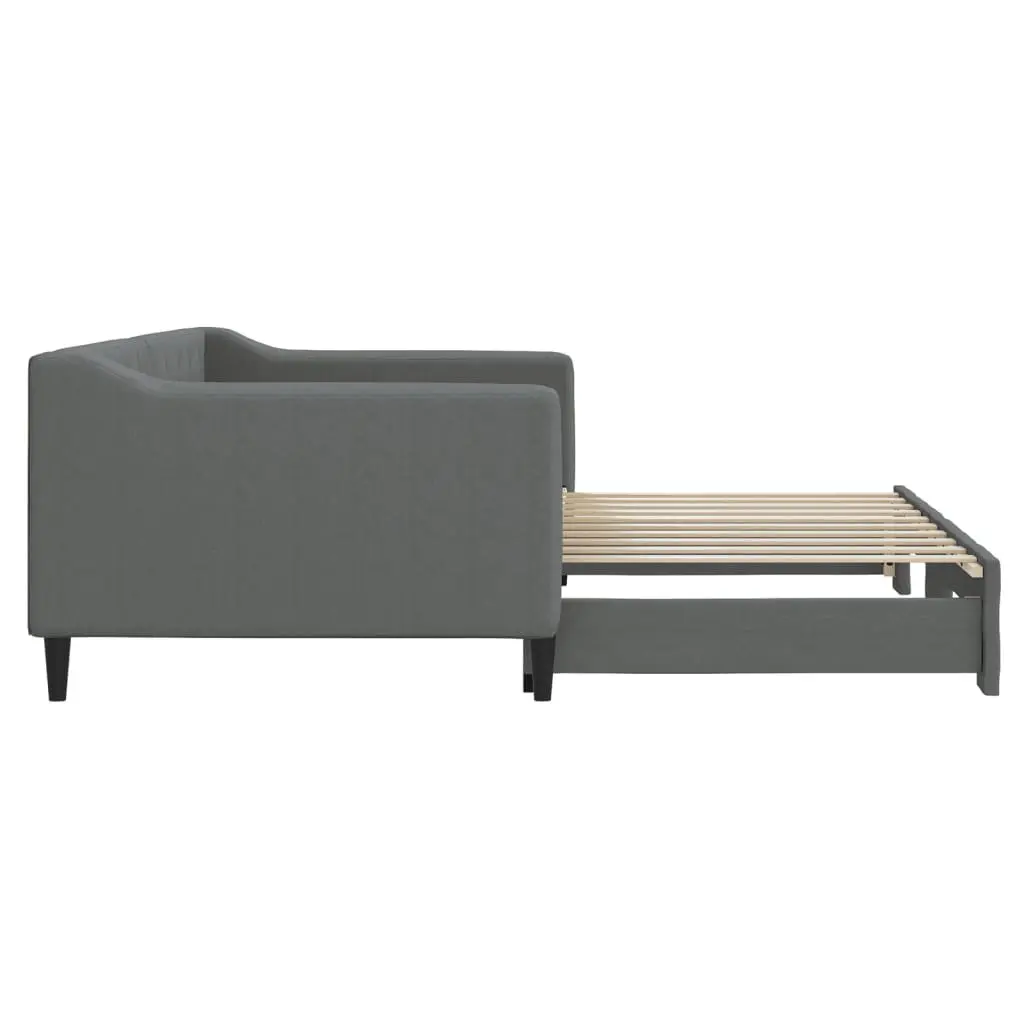 Grey Daybed with Trundle Sofa Bed, 90x190cm