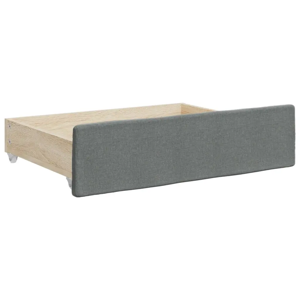Daybed with Trundle & Storage Drawers in Grey