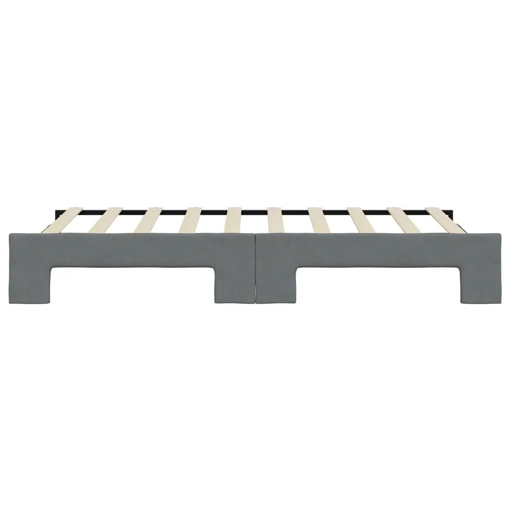 Convertible Grey Daybed with Trundle Sofa Bed 90x190 cm