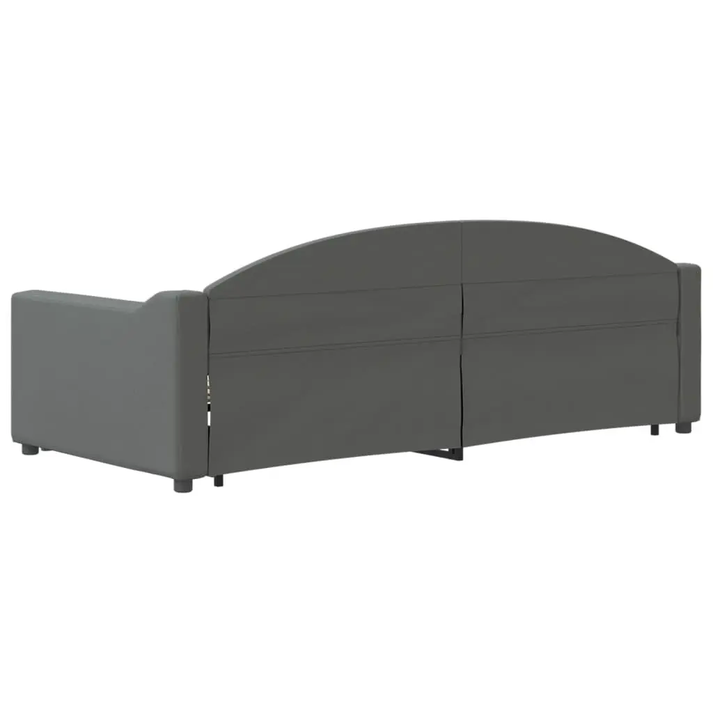 Convertible Grey Daybed with Trundle Sofa Bed 90x190 cm