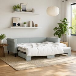 Sturdy Grey Daybed with Trundle for Versatile Use