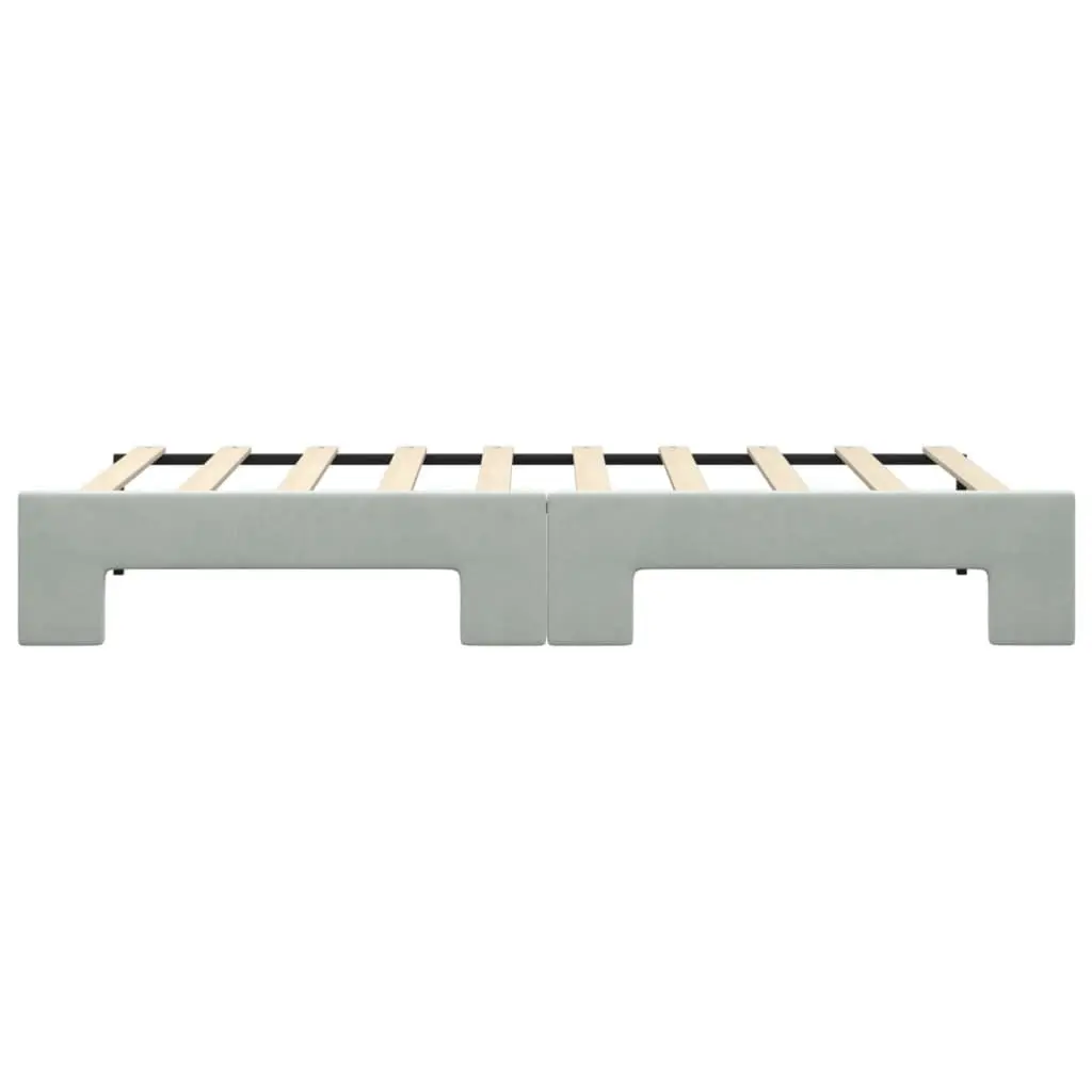 Daybed with Trundle Sofa Bed Grey 90x190cm Modern Design Wood Metal Frame
