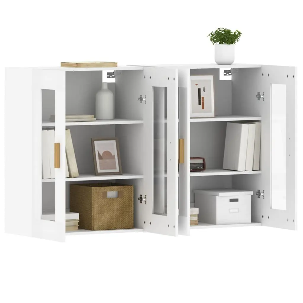 Wall Mounted Storage Cabinets with Glass Doors