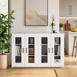 Elegant Wall Mounted Storage Cabinets with Glass Doors