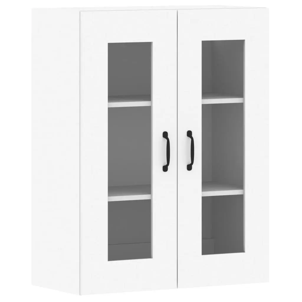 Wall Mounted Cabinets Engineered Wood 2 Piece White Glass Door