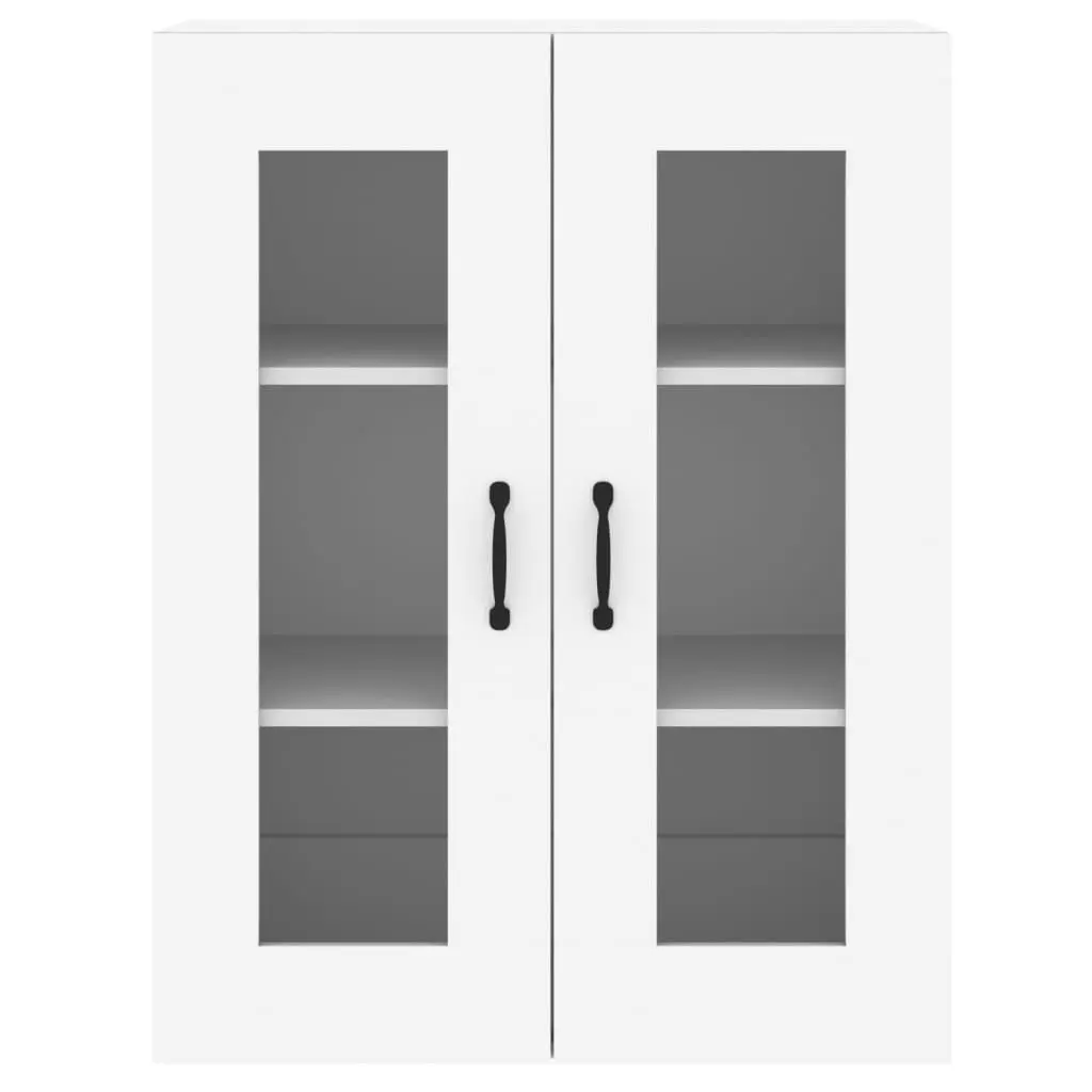 Wall Mounted Cabinets Engineered Wood 2 Piece White Glass Door